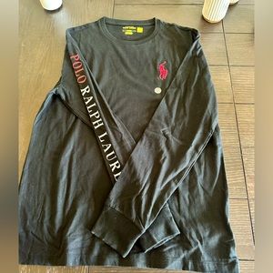 Navy long sleeve polo shirt!